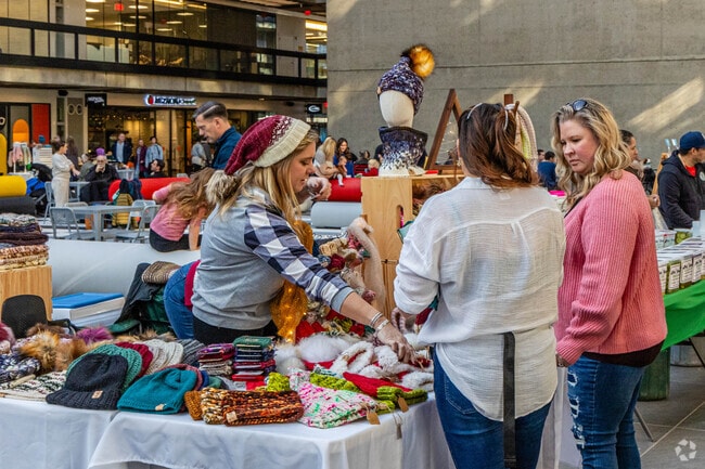 An extensive assortment of hand crafted goods are available at Bell Works Holiday Market .