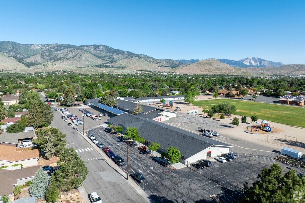 An aerial view of Fritsch Elementary School.