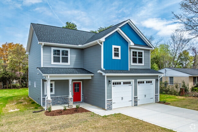 New homes in Douglas Byrd offer multiple-car garages.