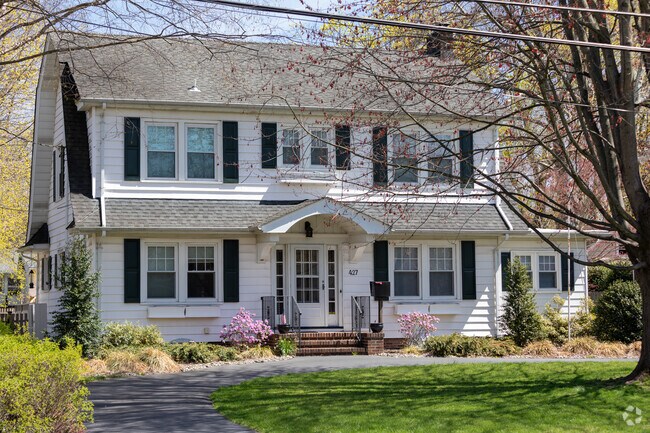Main Street in Hightstown features stately colonial-style homes.