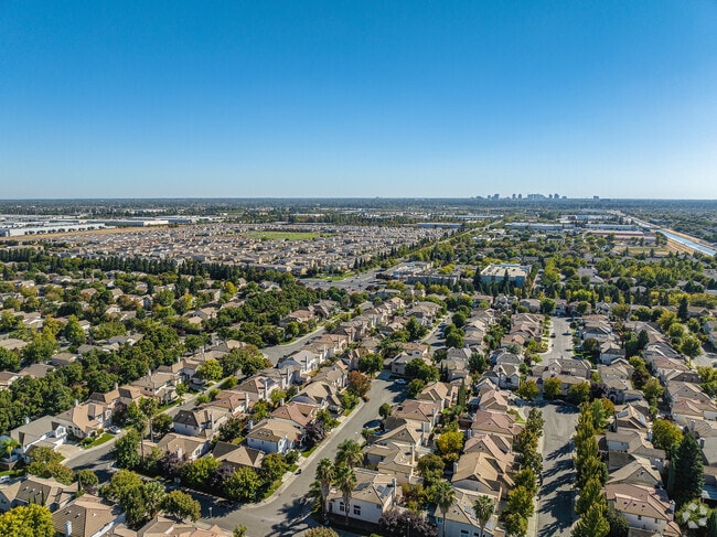 Homes sit peacefully in the Northpointe Park community.