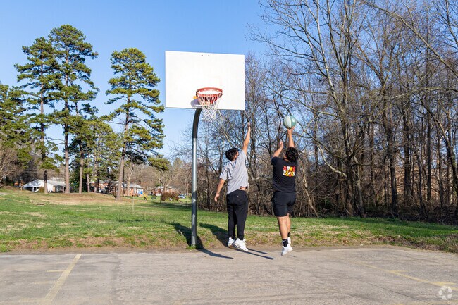 Embrace the spirit of sportsmanship with basketball games at the park in Hunter Hills.