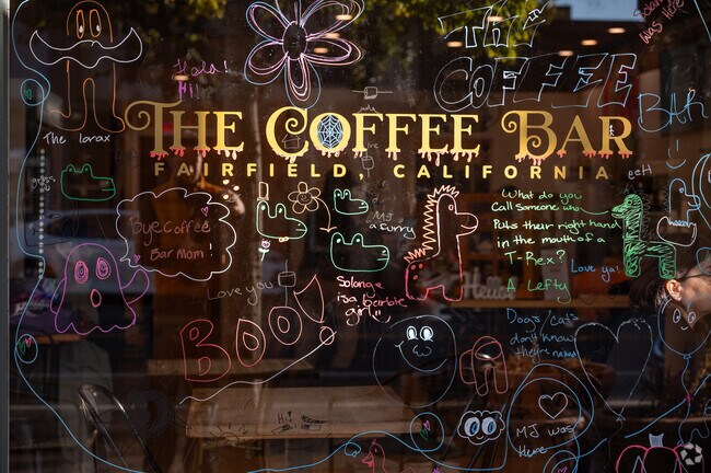 Grab a cup at The Coffee Bar next to the courthouse in Fairfield.