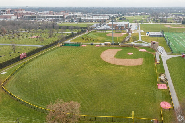 Naperville Central High School's expansive baseball fields.