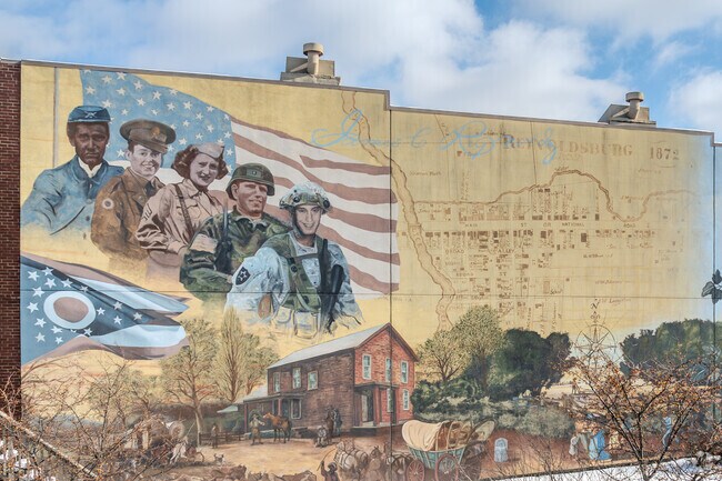 Downtown Reynoldsburg’s mural is a tribute to the city’s past, present, and future.