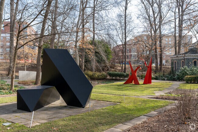 BMA Sculpture Park in Charles Village has sculptures scattered across the land.