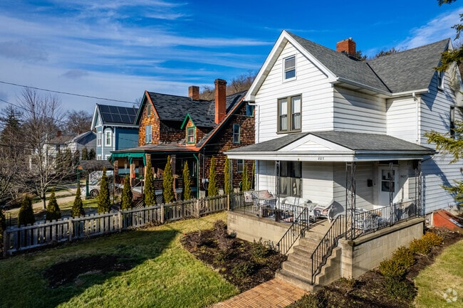 There are different house styles in Sewickley neighborhood.