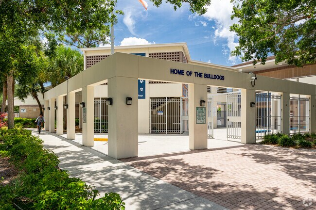 Oakridge Middle School in Naples welcomes students through the main entryway.