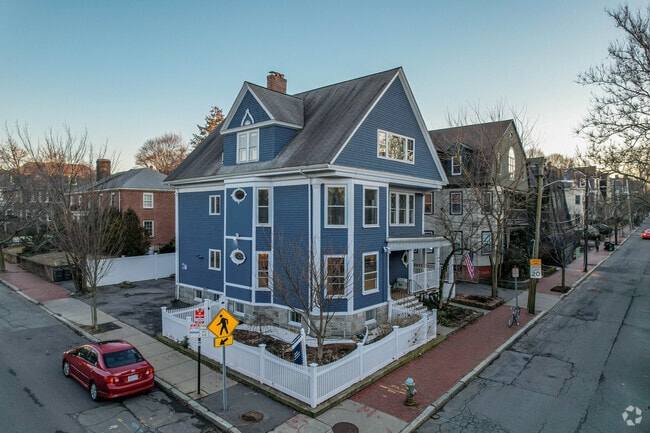 There are Victorian-style single-family homes outside of Harvard's campus in Mid-Cambridge.