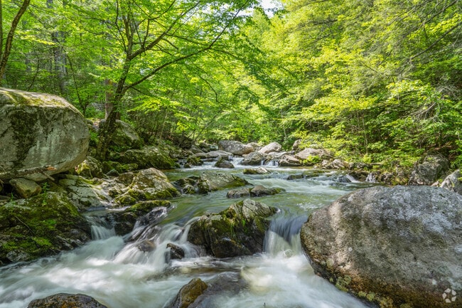 Granville Gorge features scenic waterfalls and wooded trails just minutes from the town’s quiet roads.