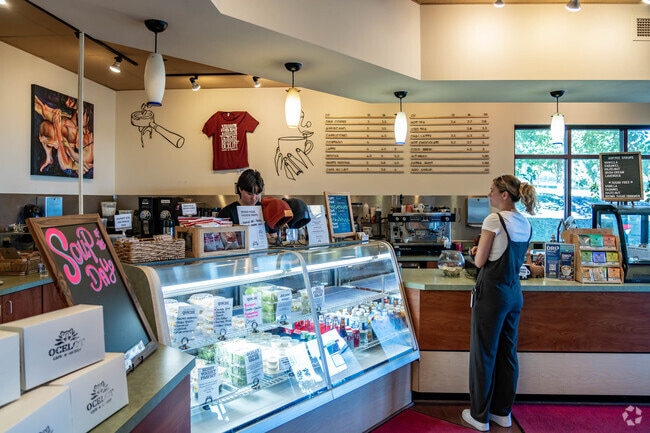 Richfield residents enjoy their morning coffee at the Ocelot Cafe and Bakery.