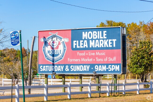 Mobile Terrace is very close to the Mobile Flea Market.