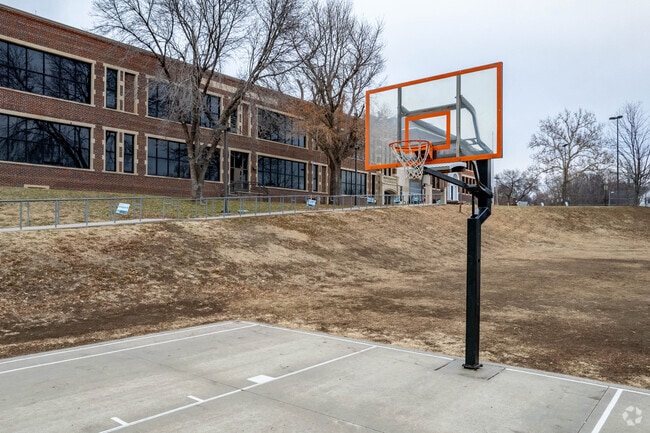 You will find a basketball hoop at Beals Elementary School.
