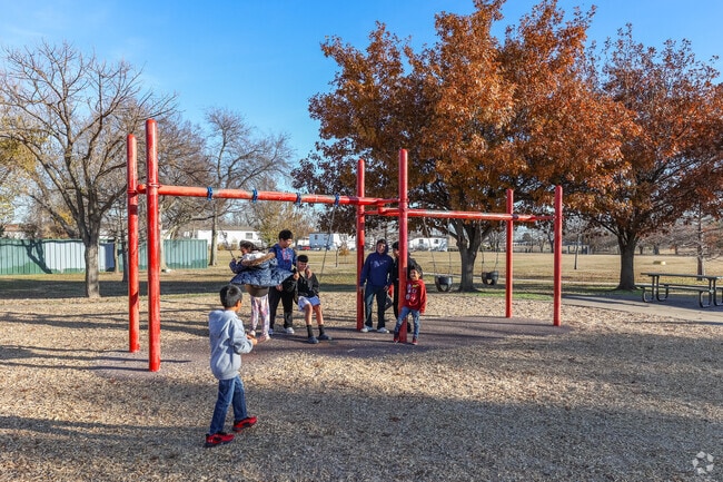 Hanging out with friends is fun at Harlow Park.
