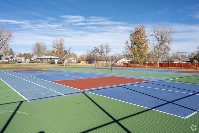 Locals can grab a racket and enjoy the outdoors at Huber Park.