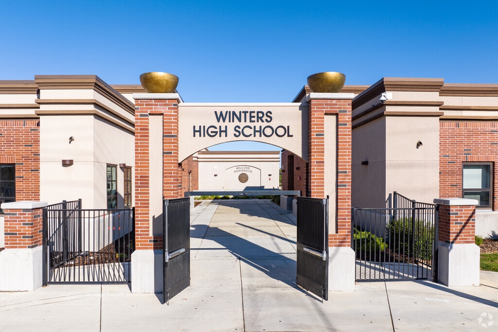 The entrance to Winters High School in Winters is easy to access on Grant Street.