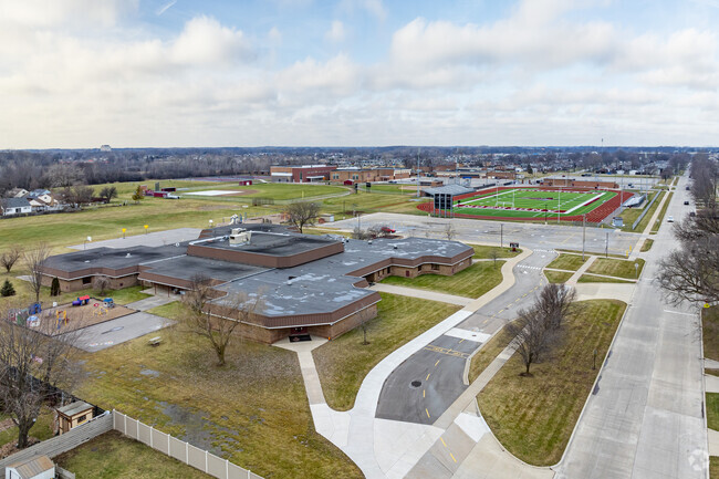 Aerial view of Allen Elementary School.