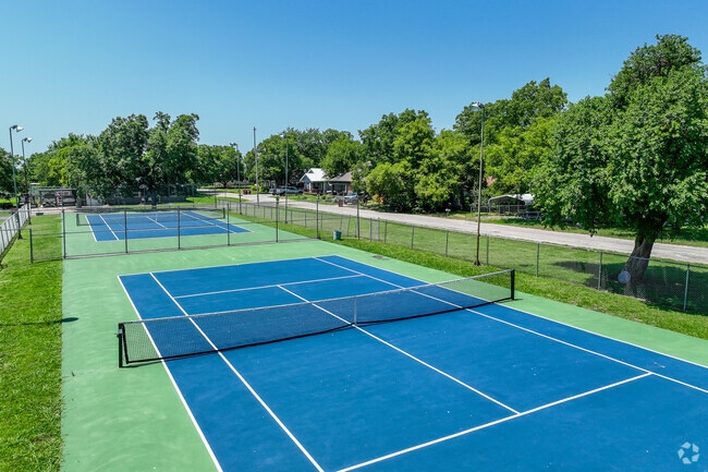 Students enjoy their time learning and playing tennis at Celeste Elementary.