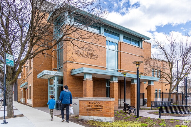 Families can check out reading material at the Chicago Public Library's Edgebrook Branch.