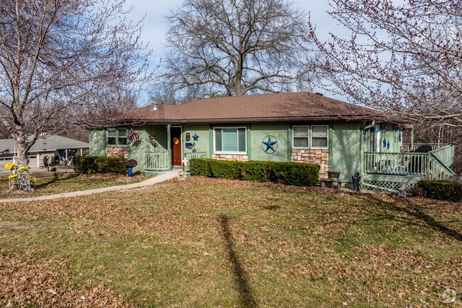 Brightly colored homes are commonly found in the Muncie neighborhood.