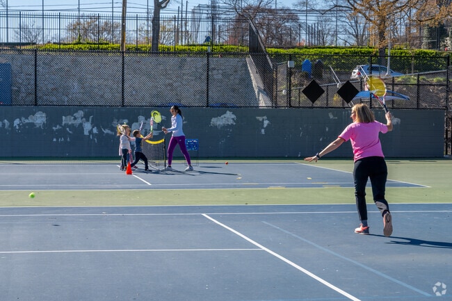 McLean Gardens residents can easily walk to Hearst Recreation Center to play tennis or swim.