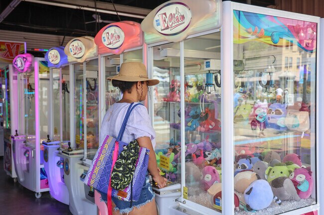 Try your luck at the claw machine on Old Orchard Beach near Kinney Shores.
