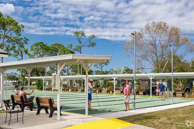 Shuffleboard courts at North Fort Myers Community Park are a hit with Jacaranda residents.