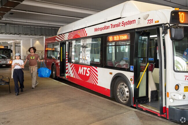 UTC is known for its bus station that connects to San Diego in University City.