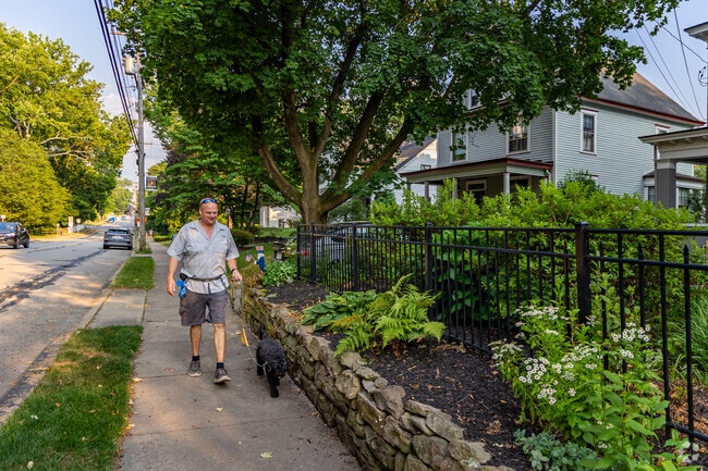 Pass beautiful homes in Glen Osborne when you walk the tree covered streets.
