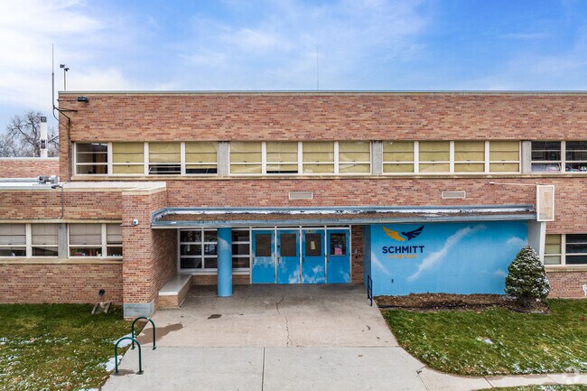 Schmitt Elementary School on a winter day.