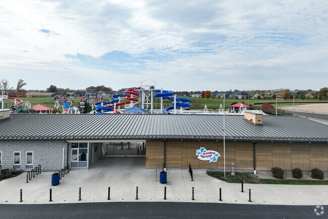 Freedom Park Aquatics Park is open to the public during the summer with water slides.