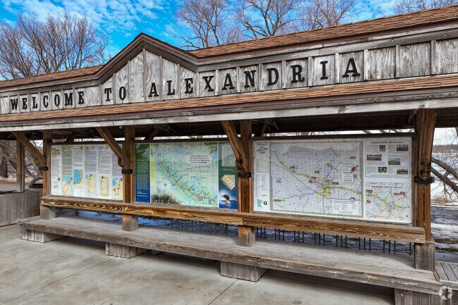 Big Ole Central Park near downtown Alexandria hosts a weekly farmers market during the summer.