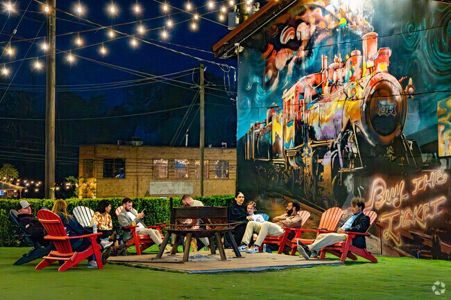 Melrose-Oakpark residents can meet with friends around the fire pit at The Burl.