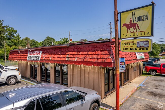 There are several nearby dining options along Chicot Road, including Chicot Hibachi Express and La Vaqueria Taqueria.
