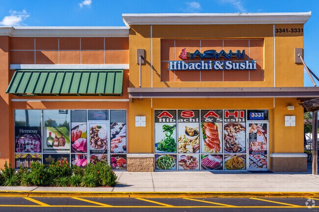 Just minutes from Intercession City, enjoy the delightful Asahi Hibachi and Sushi.