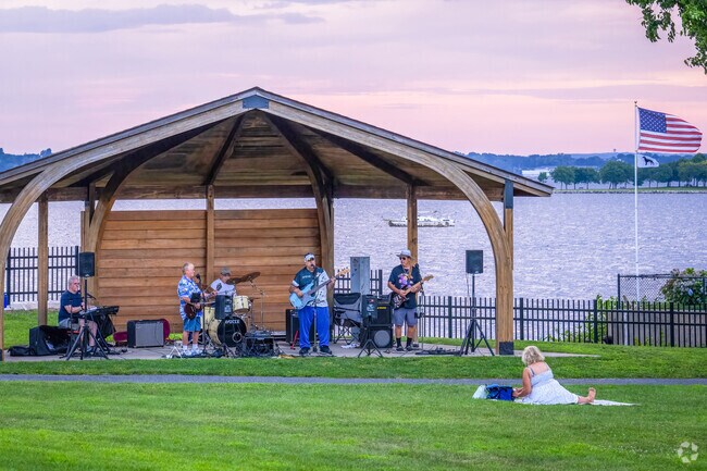 Bands play at the Crescent Park Summerfest in Riverside, where you can enjoy the atmosphere.