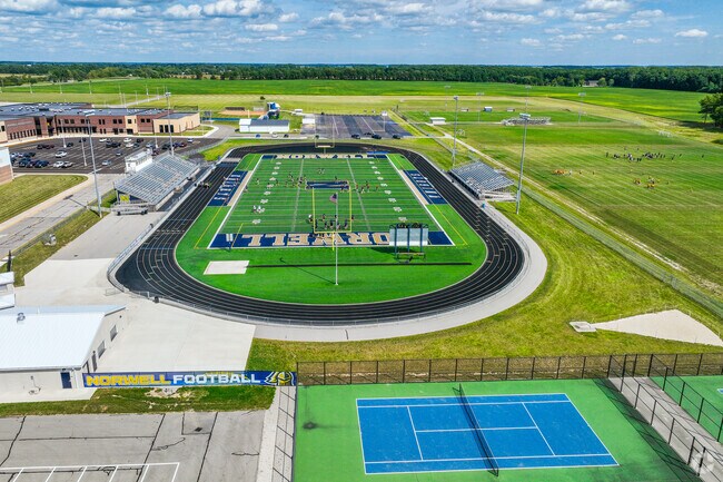 Norwell High School in Ossian has sports fields and courts.