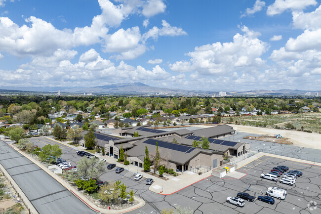 An aerial view of Donner Springs Elementary School facing North West.