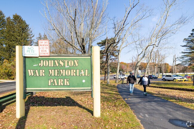 Johnston Memorial Park, highlighted by Pocasset Pond has a walking trail and sports fields.