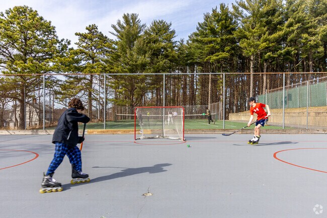 Athletes practice their hockey skills at Simonds Park in Burlington.