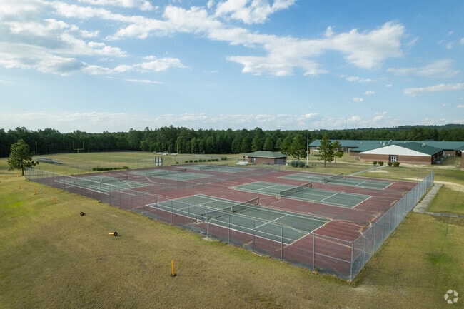There is a large tennis court at Southern Middle School.