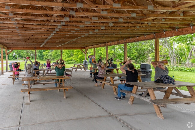 Carpenter Community Park serves as Chester's recreational hub and hosts group activities such as this workout class.