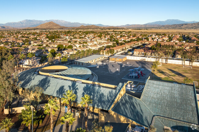 A view of the local mountains is seen from Palms Elementary School in Perris.