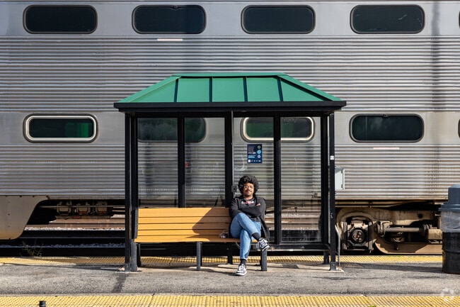 The downtown Waukegan Metra station is two miles to the south of Greenwood Park.