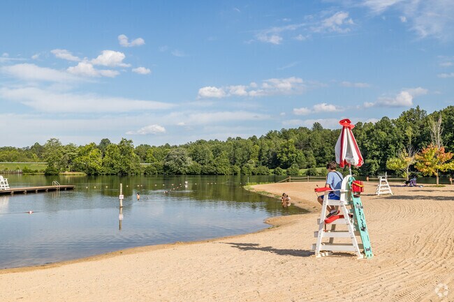 The beach at Chris Greene Lake Park in Earlysville is perfect for a sunny getaway.