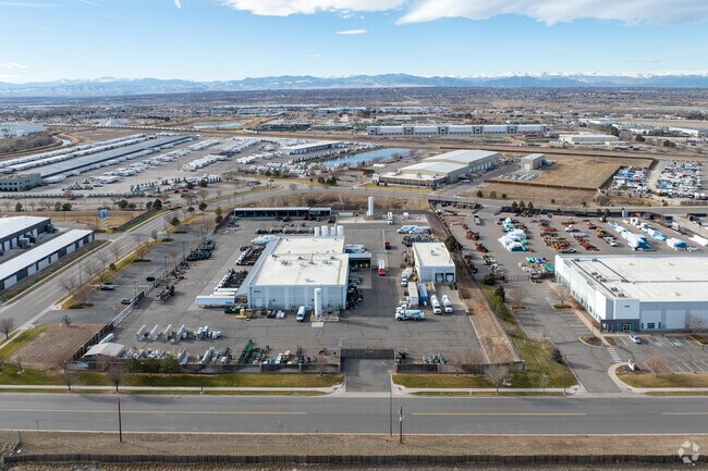 Industrial buildings dot the Commerce City landscape.