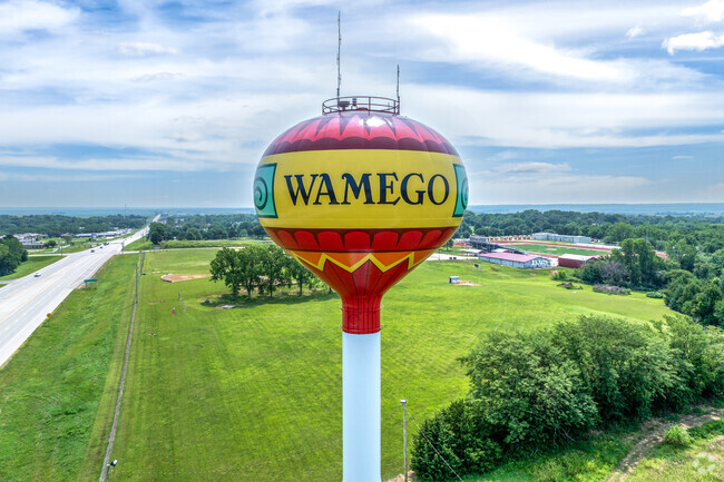 Wabaunsee has a water tower with the city name displayed.