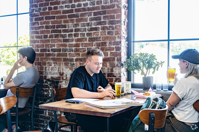 Artist and friends gather to talk business at Old Thunder Brewing Company in Blawnox.