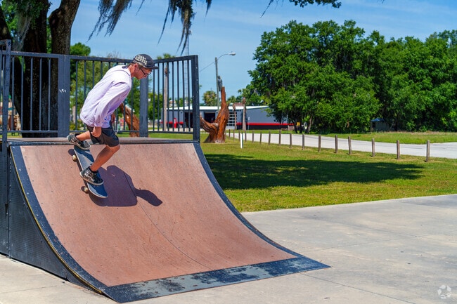 A skateboarder sharpens skills at Cadwell Park in Umatilla.