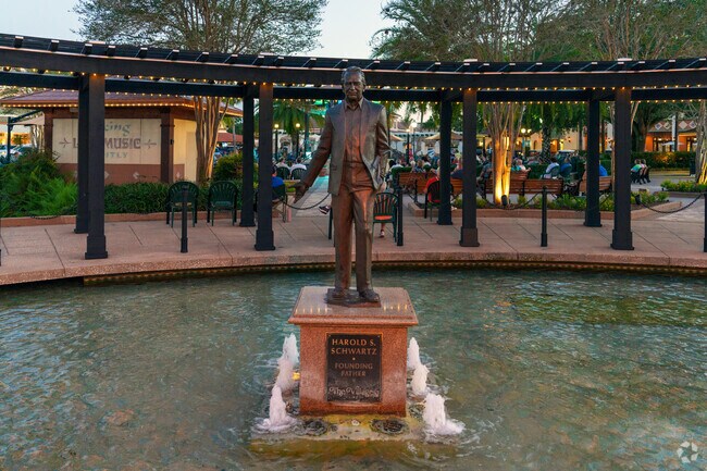 Harold Schwartz, founding father of The Villages, has a statue near the Village of Palo Alto.